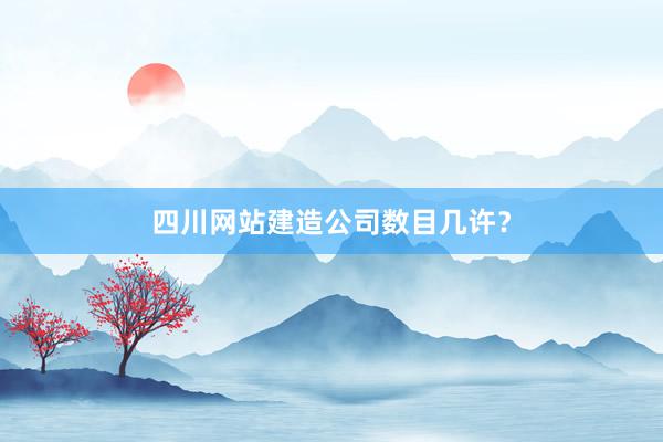 四川网站建造公司数目几许？