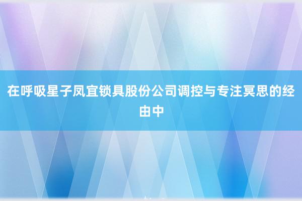 在呼吸星子凤宜锁具股份公司调控与专注冥思的经由中